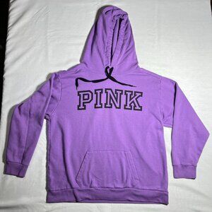 Victorias Secret PINK Lounge Campus Purple Pullover Hoodie Sweatshirt Size Large